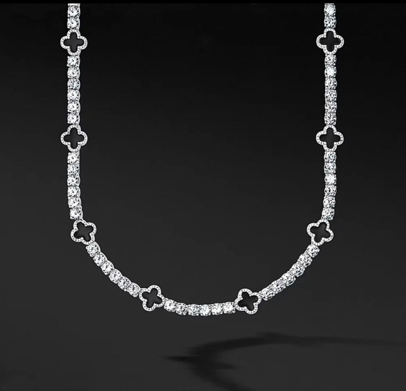 S925 Silver Black Agate Moissanite
Gold Plated Tennis Chains
