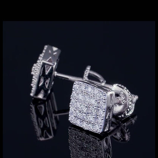 Moissanite Square Stud Earring