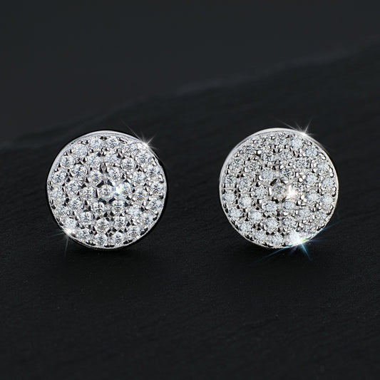 Moissanite Round Stud Earrings S925 Sterling Silver